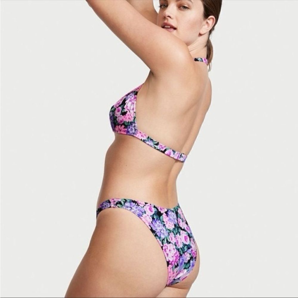Victoria’s Secret Swim VS Shine Hardware Halter Bikini Top in Mixed Floral - Picture 2 of 5